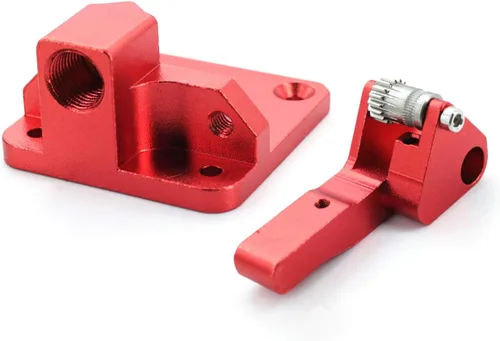 Vista 4 de DEVMO 3D accesorios para impresora CR-10S PRO Ender-3 doble polea actualizada aleación de aluminio rojo doble engranaje extrusora kit para CR-10