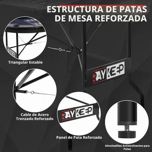 Vista 6 de RAYKEEP Mesa de póquer plegable 4 en 1 de 72 pulgadas con alfombrilla