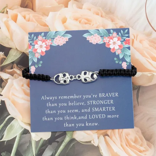 Vista 3 de KUIYAI Pulsera de macramé con máscara de drama, máscara de tragedia, regalo para actriz y actriz