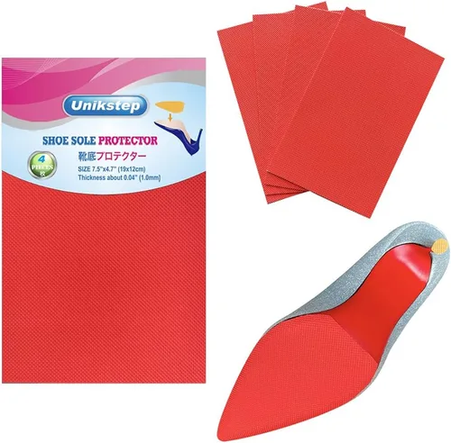Vista 8 de Unikstep 4 protectores de suela de zapatos, almohadillas antideslizantes para la parte inferior del zapato y el talón, adhesivo autoadhesivo Negro