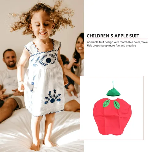 Vista 9 de Kesyoo - Disfraz de frutas y verduras para niños, para fiestas de disfraces, sandía, fresa, manzana, para niñas y niños