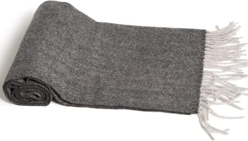 Vista 2 de Bufanda masculina Fishers Finery, 100 % cachemira de 2hebras, sin pelusa