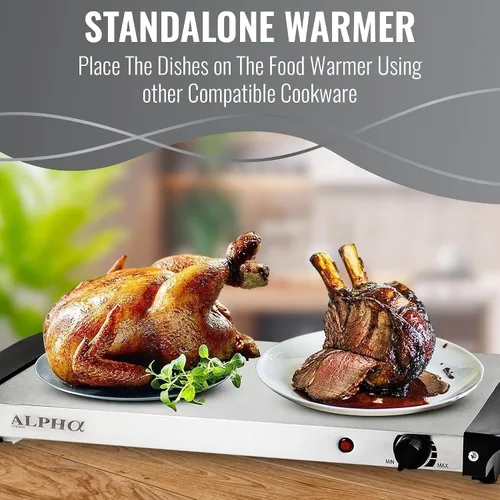 Vista 4 de Alpha Living 3x2.5 QT Calentadores de alimentos para fiestas, servidores de buffet y calentadores – Suministros de catering premium para exhibición