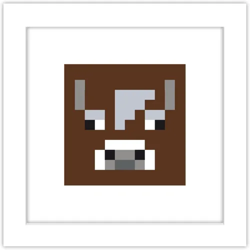Vista 11 de Trends International Gallery Pops Minecraft: Pixeles icónicos - Mobs - Arte de pared de vaca, versión enmarcada en negro, 12 x 12 pulgadas