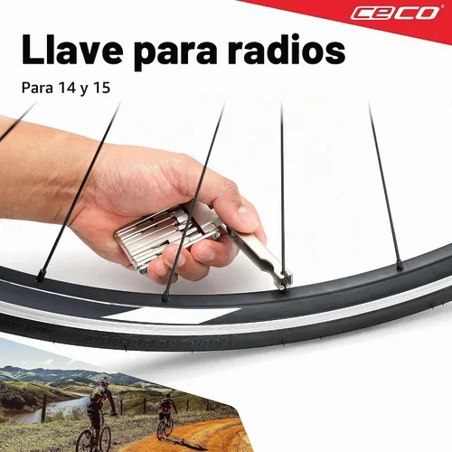 Vista 6 de CECO USA - Herramienta de bicicleta de 13 funciones con rompedor de cadena, multiherramienta para bicicleta, ultra delgada, tamaño de bolsillo