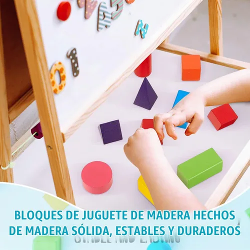 Vista 7 de Deekin 18 piezas de formas 3D grandes para enseñar manipulativos de matemáticas, bloques de sólidos geométricos, bloques de aprendizaje Montessori