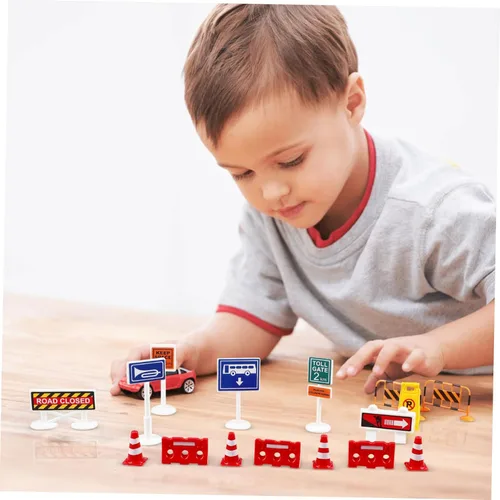 Vista 6 de TOYANDONA Conjunto interactivo de señales de tráfico: señales de tráfico atractivas para el juego cognitivo y el aprendizaje de los niños