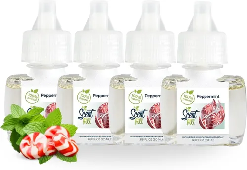 Vista 19 de Scent Fill Ambientador 100% natural de cereza y almendra con enchufe, recambios de aceite perfumado, 3 recambios