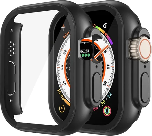 Vista 39 de Misxi Juego de 2 Fundas de Vidrio Templado Compatibles con Apple Watch Series 3 y Series 2 de 1.496 Pulgadas, Protector de Pantalla de Policarbonato