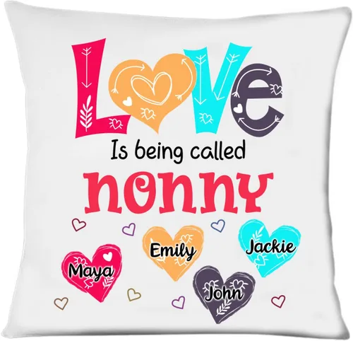Vista 13 de Abuela - Almohada personalizada con corazón de amor, almohada personalizada para mamá, regalos para abuela, mamá de hija, nietos, día de la madre