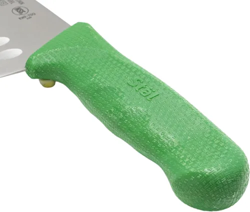 Vista 2 de Winco Cuchillo de chef japonés Santoku de acero de alto carbono de 7 pulgadas, verde