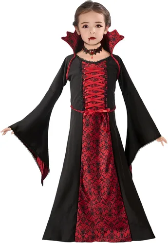 Vista 5 de CristBest Disfraz de vampiro real de Halloween para niñas para fiesta de disfraces de Halloween