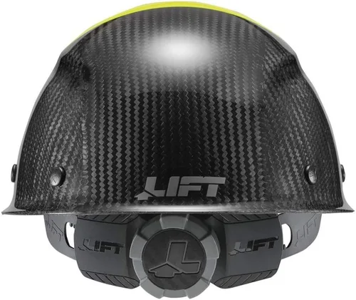 Vista 4 de LIFT Safety DAX Fifty 50 - Gorra de fibra de carbono estilo Hardhat compatible con ANSI, 6 puntos