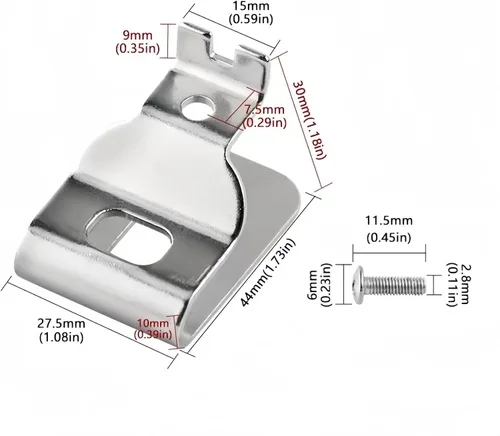 Vista 2 de Juego de 2 clips para cinturón DEWALT N268241 N086039 con tornillos Clips de cinturón de acero inoxidable 304 compatibles con DEWALT N268241