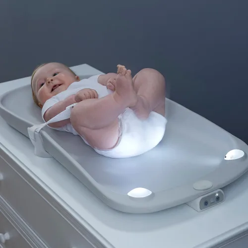Vista 10 de Contours GlowFlex - Luz nocturna para bebés para cambios de pañales, brillo suave regulable, control táctil, apagado automático, correa