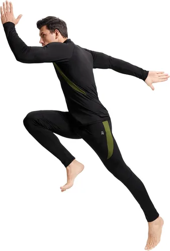 Vista 2 de romision 2 Pack Thermal Underwear for Men Long Johns Fleece Lined Hunting Gear Bottom Top Set Base Layer Cold Weather XS-4XL