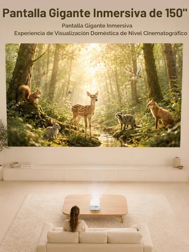 Vista 6 de Smart Projector Native 1080P Aplicación incorporada con WiFi 6 y Bluetooth Blanco