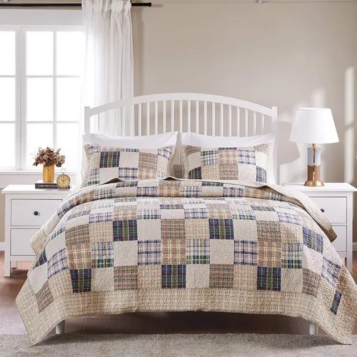 Vista 2 de Greenland Home - Juego de edredón Oxford de 2 piezas, individual, multicolor