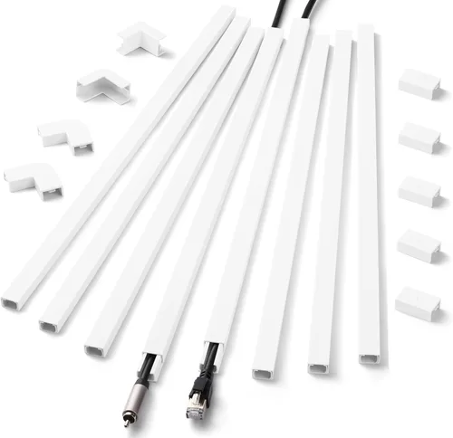 Vista 8 de Ocultacables de Pared para Un Cable, Cubiertas de Cable de Pared de 136 pulgadas, Kit de Cubierta de Cable de Instalación Fácil, Canaleta de Cables