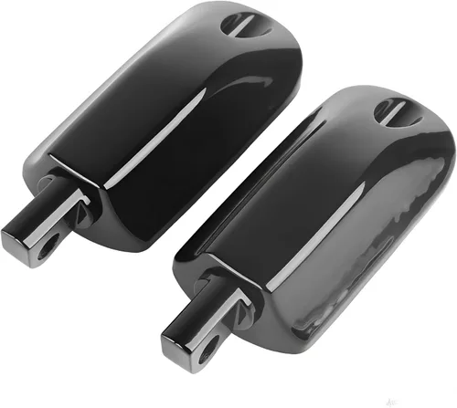 Vista 4 de Estriberas negras para motocicleta 1.25" 32mm, reposapiés ajustables para autopista, compatibles con Harley