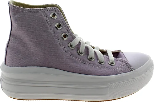 Vista 3 de Converse Chuck Taylor All Star Move - Tenis unisex con plataforma alta, color amatista pálidoblanco