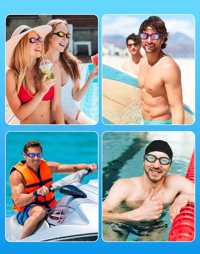 Vista 7 de Gafas de Natación, Gafas de Natación Unisex para Adultos Anti Niebla Anti UV Sin Fugas Visión Amplia para Hombres Mujeres Jóvenes