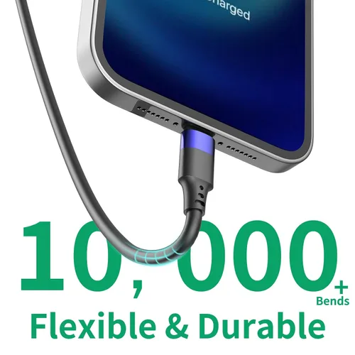 Vista 5 de Cable de cargador corto para iPhone de 1 pie, paquete múltiple para iPhone 14 13 12, paquete de 10 unidades de cable USB A a USB C de 12 pulgadas