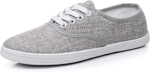 Vista 21 de VenusCelia - Tenis de lona con agujetas Rainbow para mujer Negro (Allblack)