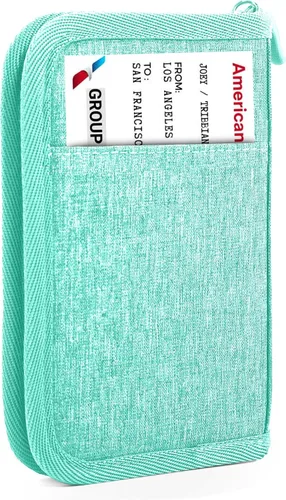 Vista 17 de Cartera de pasaporte para la familia con RFID, organizador de documentos de viaje, impermeable para mujeres, billetera de pasaporte portátil
