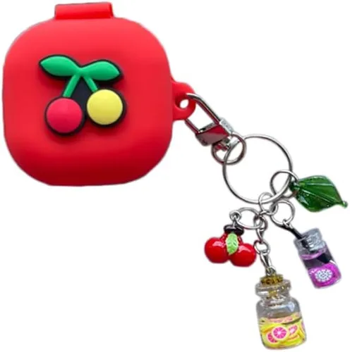 Vista 10 de Funda de silicona 3D con audífonos de frutas compatible con Samsung Galaxy Buds Live (2020), con bonitos accesorios para niños, adolescentes, niñas