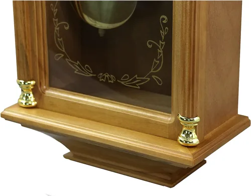 Vista 5 de Bedford Clock Collection Reloj de pared de péndulo de 34.5 pulgadas con acabado de roble de cosecha antigua