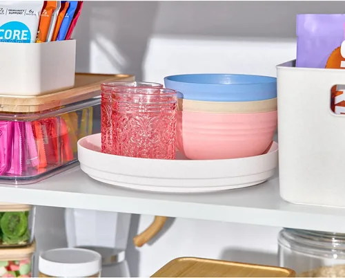 Vista 3 de iDesign Lazy Susan - Organizador giratorio de plástico reciclado, colección Rosanna Pansino, 10.03 pulgadas de largo x 10.03 pulgadas de ancho x