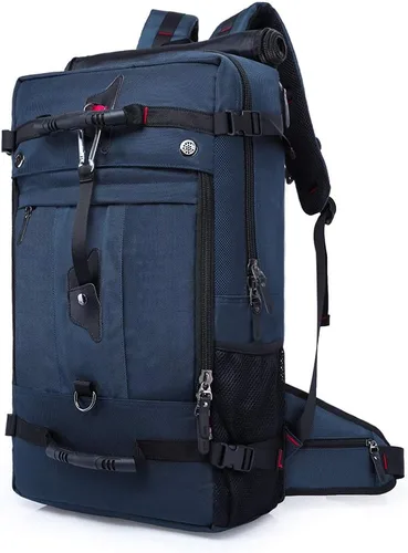 Vista 4 de KAKA - Mochila de viaje, mochila de mano convertible duradera, bolsa de lona apta para laptop de 15.6 pulgadas para hombres y mujeres (Mediana 35L)