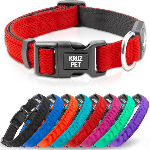 Vista 16 de Kruz Collar de perro para perros pequeños (ancho - 5/8 pulgadas, cuello - 8-12 pulgadas) banda ajustable para el cuello para mascotas con acolchado