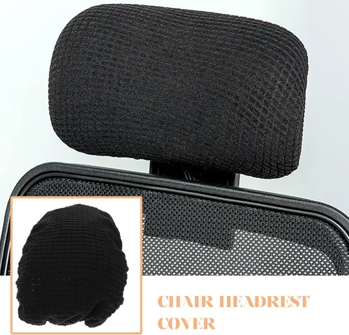 Vista 3 de VOSAREA Fundas para silla de escritorio de oficina, funda para reposacabezas de silla de computadora, funda elástica de repuesto para muebles, funda