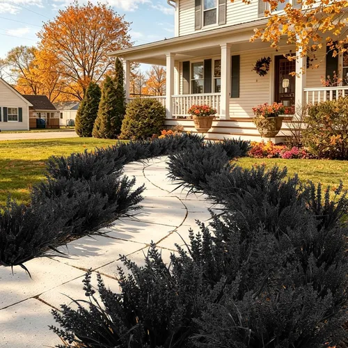 Vista 3 de RECUTMS Flores falsas negras otoño al aire libre vegetación decoración de Negro
