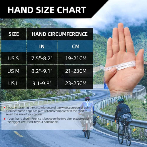 Vista 7 de ROCKBROS Guantes de ciclismo para hombre, guantes de bicicleta de montaña, guantes de bicicleta SBR Pad antideslizante guantes de conducción
