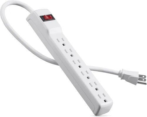 Vista 4 de Belkin Regleta protectora contra sobretensiones, 6 tomas de corriente alterna, cable de extensión de metal resistente de 2 pies de largo