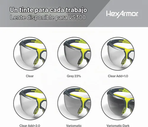 Vista 10 de HexArmor VS300 Gafas de seguridad con brazos laterales ajustables Z87+ para hombres y mujeres