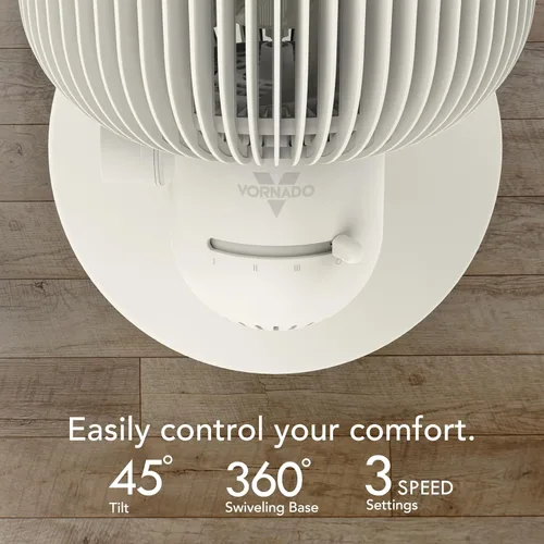 Vista 4 de Vornado Ventilador de mesa REFRESH 8 con almohadillas de aroma de aromaterapia, base giratoria, fácil de limpiar, 3 ajustes de velocidad