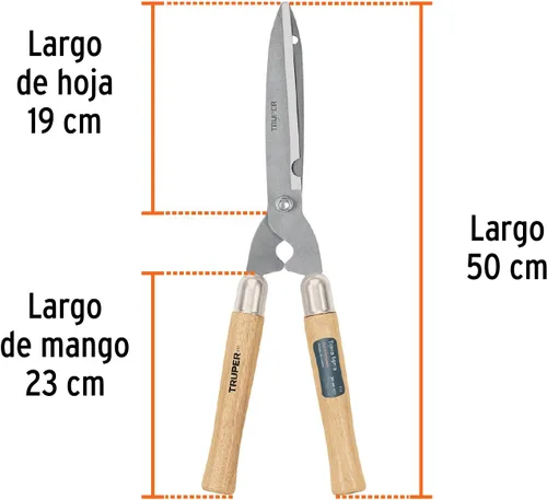 Vista 3 de Truper Tijeras de setos de precisión de 10 pulgadas (modelo 31460 / T-17) Professional Manual Bush Trimmer, Contoured Ash Wood Handles with