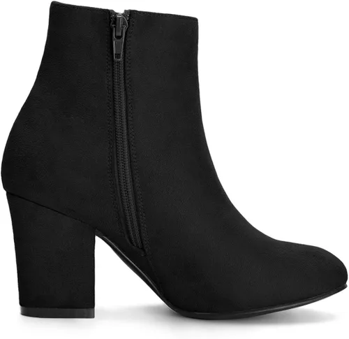 Vista 6 de Allegra K Botines de tacón grueso con cremallera lateral para mujer