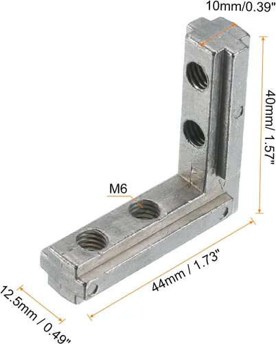 Vista 2 de uxcell Soporte de junta interior en forma de L, 4 conectores de esquina interior con tornillos M6 para ranura de perfil de extrusión de aluminio