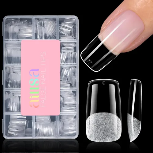 Vista 14 de AILLSA Puntas de uñas de gel suaves en forma de almendra media 450pcs