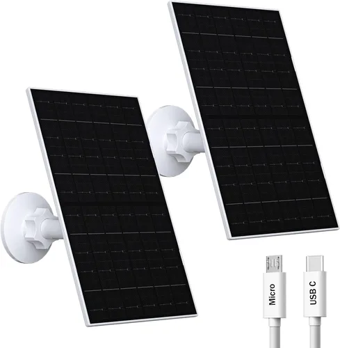 Vista 7 de Panel solar de 7 W para cámara de seguridad, cargador de panel solar compatible con Eufycam 2C/2C Pro/2/2 Pro/E20/E40/E, panel solar USB con puerto