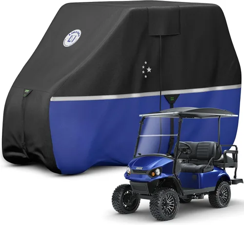Vista 13 de Cubierta impermeable para carrito de golf, tela de grado marino resistente, ajuste universal para la mayoría de marcas 2/2+2/4+2 pasajeros Yamaha