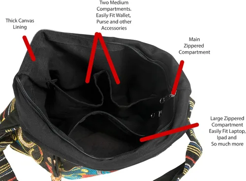 Vista 7 de Azul Patchwork hecho a mano Crossbody grande Hobo bolso de hombro Hippie Boho moda todos los días único