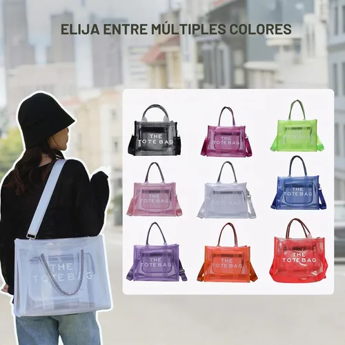 Vista 5 de Bolsa transparente para eventos de estadio, bolso transparente Negro