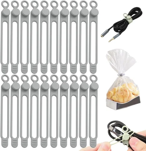 Vista 16 de Bridas de silicona para cables, organizador de cables reutilizable de datos nuevos 2026, gestión de cables de viaje para electrodomésticos, gestión