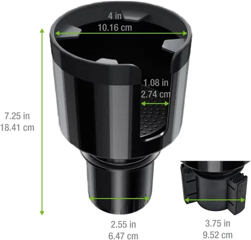 Vista 5 de Portavasos expandible para automóvil con base ajustable para botellas grandes, compatible con Hydro Flasks de 32/40 onzas